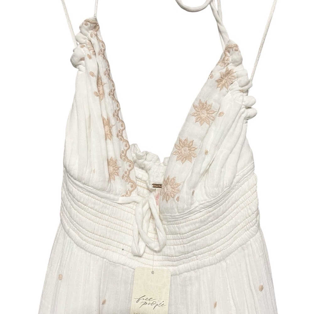 Free People Real Love Embroidered Bohemian Maxi Dress Size M Summer Resort Boho - Picture 10 of 16